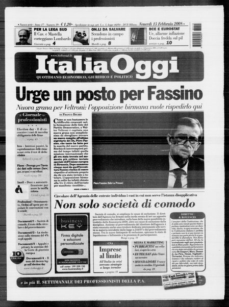 Italia oggi : quotidiano di economia finanza e politica